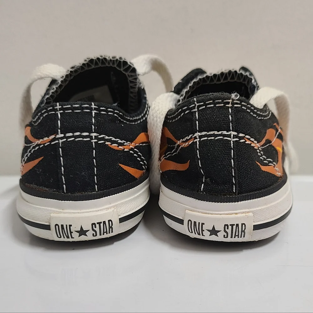 Converse One Star DX OX Black & Orange Flame Low Top Toddler Sneaker Sz Infant 6